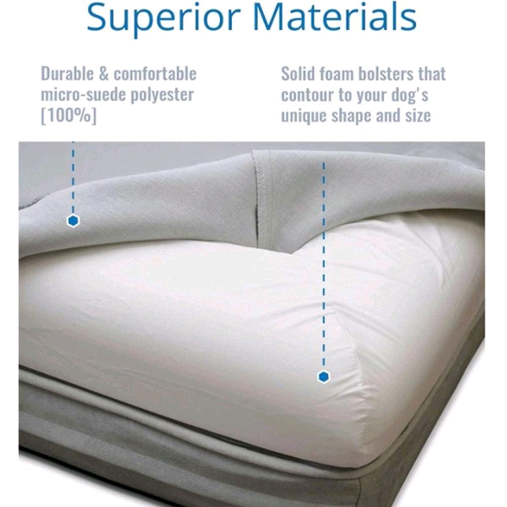 PetFusion Better Lounge Memory Foam Dog Bed Large 36 x 28 x 3 inch Grey.