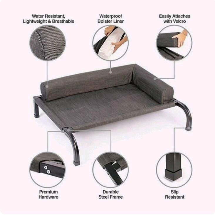 PetFusion Elevated Outdoor Dog Bed