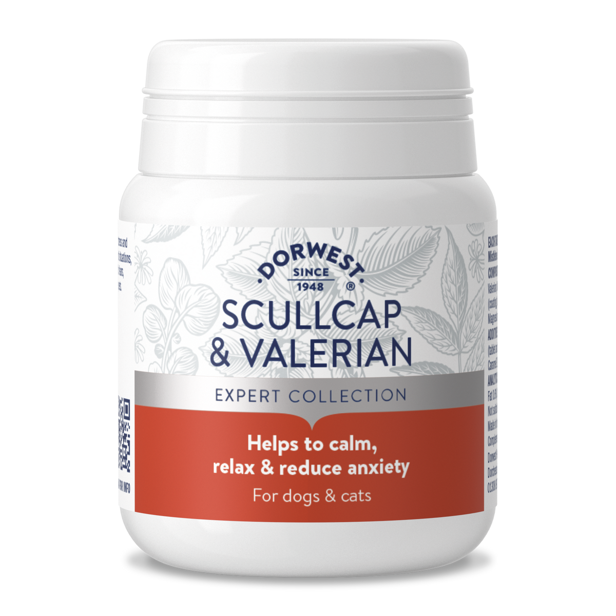 Dorwest Scullcap Valerian Tablets, Anxiety & Calming Supplement for dogs & cats